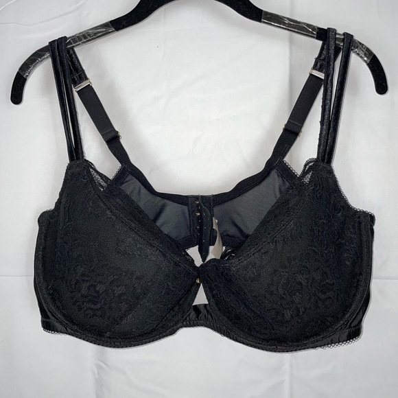 Cacique Bra Plunge Underwire Lace Festival Full Coverage Mesh Back Double Strap - Picture 1 of 10